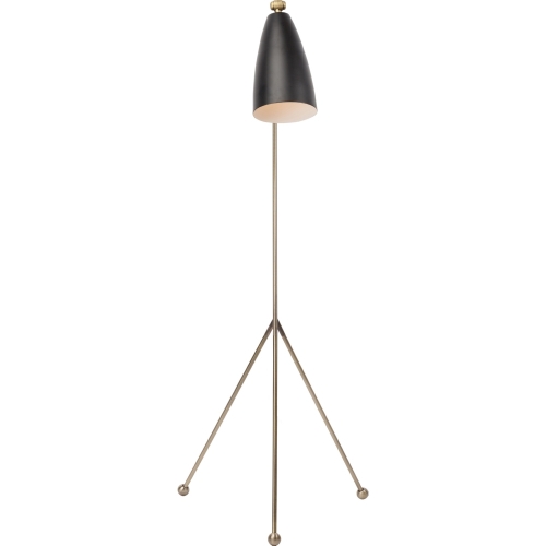 Lucille Floor Lamp in Antique Brass & Matte Black